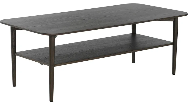 Sofabord Ravik med Hylle 135x65 cm, Brunlakkert