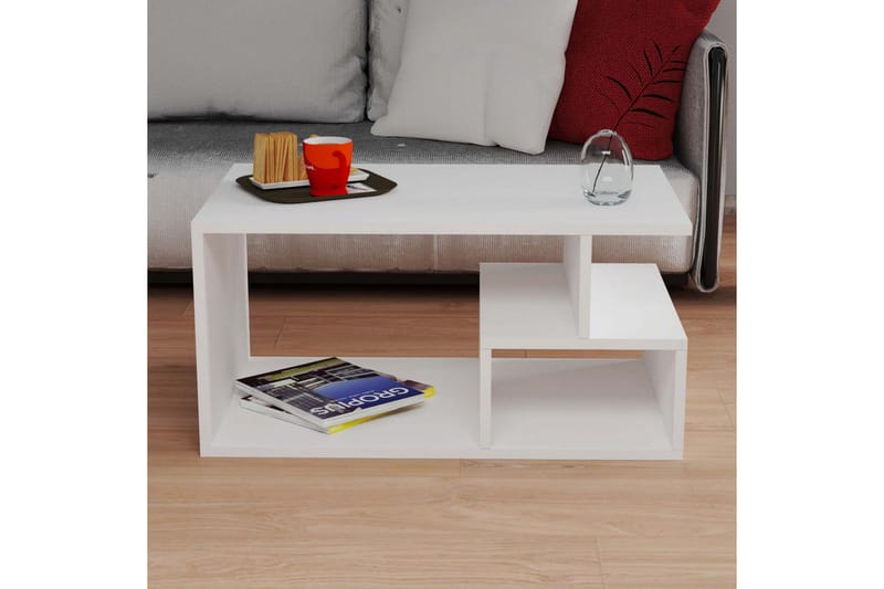 Sofabord Melisin 90x54x90 cm - Hvit - Sofabord & salongbord