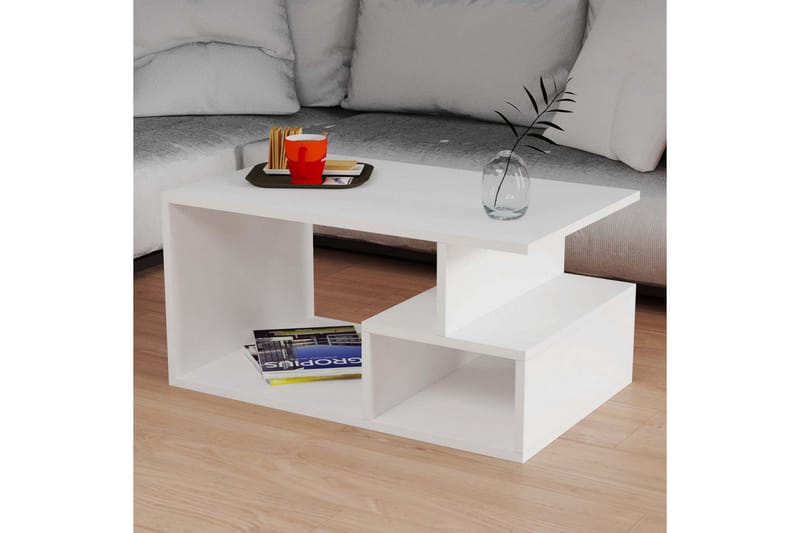 Sofabord Melisin 90x54x90 cm - Hvit - Sofabord & salongbord