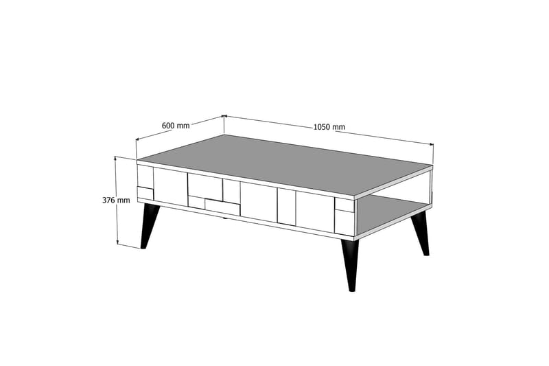 Sofabord Moyano 105 cm - Mørkebrun/Svart - Sofabord & salongbord