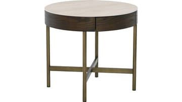 Sofabord Myrdal med Travertintopp 55 cm - Travertintopp med bronsefargede metallben - Møbler - Bord - Sofabord & salongbord