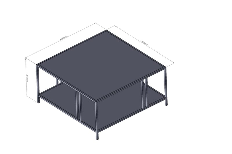 Sofabord Nar 80 cm - Svart - Møbler - Bord - Sofabord & salongbord