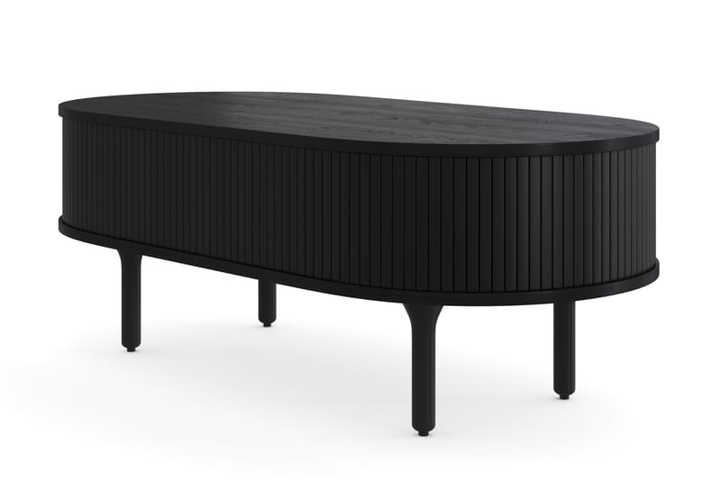Sofabord Neandir 118 cm Ovalt med Oppbevaringsskuff - Svart - Sofabord & salongbord