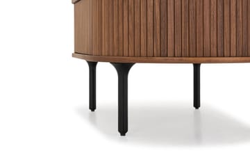 Sofabord Noira 118 cm Ovalt med Oppbevaring Skuff - Brun / Mørkebrunt Tre / Ribbet - Møbler - Bord - Sofabord & salongbord - Sofabord med oppbevaring