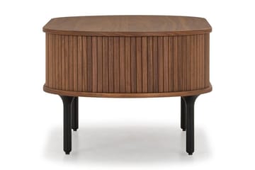 Sofabord Noira 118 cm Ovalt med Oppbevaring Skuff - Brun / Mørkebrunt Tre / Ribbet - Møbler - Bord - Sofabord & salongbord - Sofabord med oppbevaring