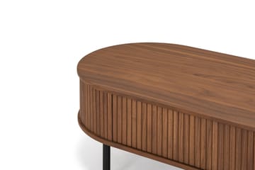 Sofabord Noira 118 cm Ovalt med Oppbevaring Skuff - Valnøtt/Svart - Møbler - Bord - Sofabord & salongbord