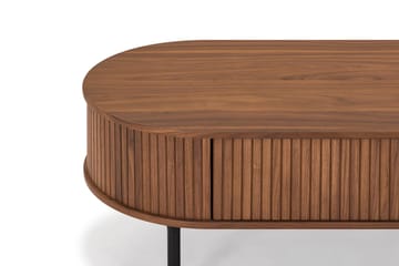 Sofabord Noira 118 cm Ovalt med Oppbevaring Skuff - Valnøtt/Svart - Møbler - Bord - Sofabord & salongbord