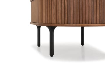Sofabord Noira 118 cm Ovalt med Oppbevaring Skuff - Valnøtt/Svart - Møbler - Bord - Sofabord & salongbord