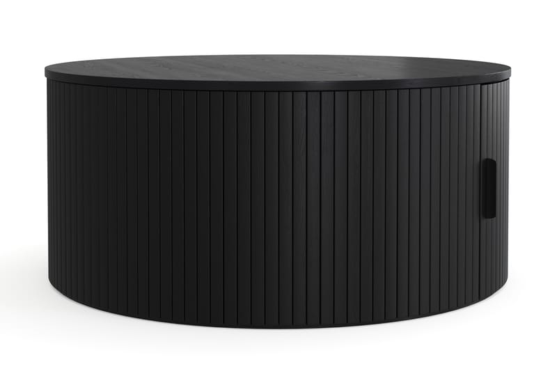 Sofabord Noira 80 cm Rundt med Oppbevaringsskuff - Svart - Møbler - Bord - Sofabord & salongbord
