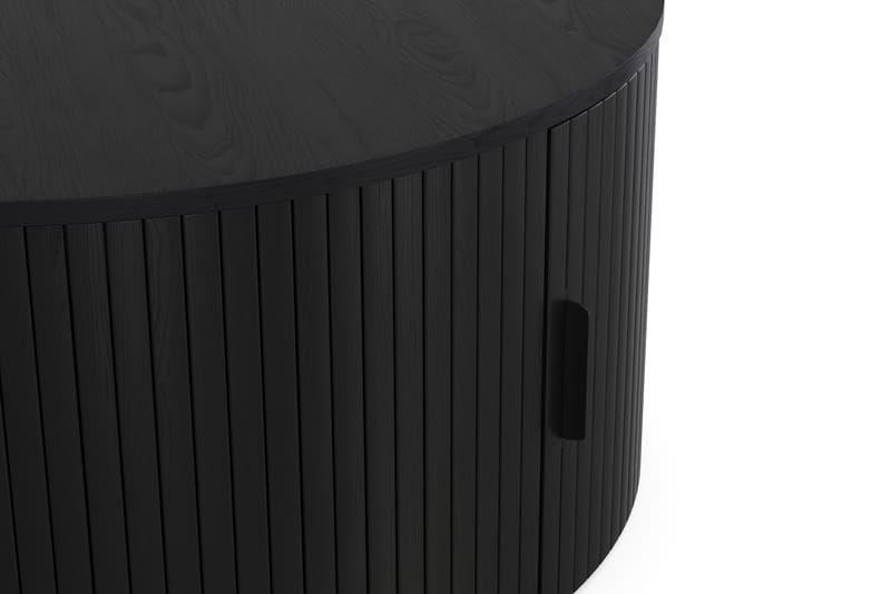 Sofabord Noira 80 cm Rundt med Oppbevaringsskuff - Svart - Møbler - Bord - Sofabord & salongbord