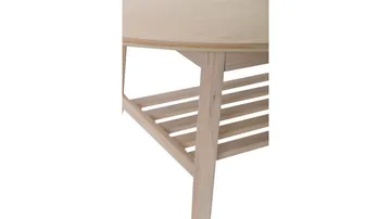 Sofabord Olsund Ovalt med Hylle - Hvitpigmentert - Møbler - Bord - Sofabord & salongbord - Sofabord med oppbevaring