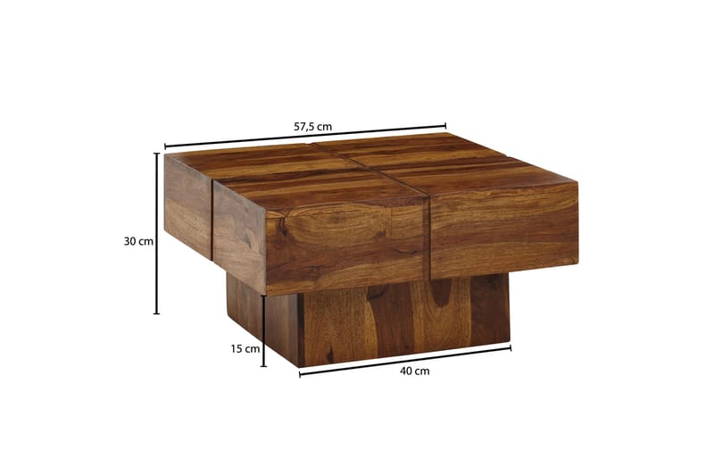 Sofabord Rachid 58 cm Firekantet - Natur - Møbler - Bord - Sofabord & salongbord