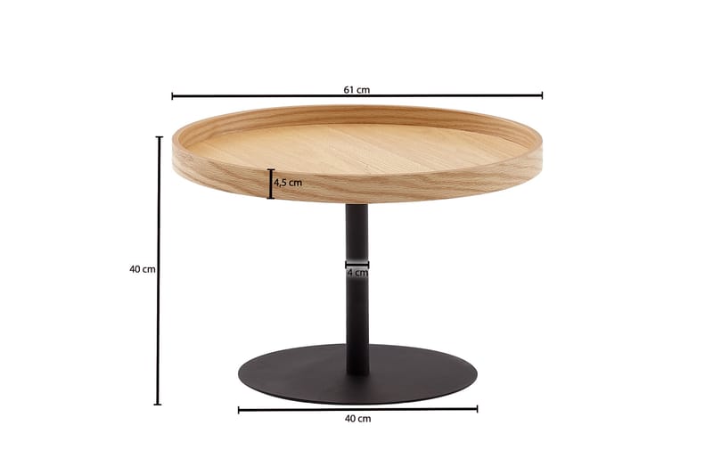 Sofabord Rachid 61 cm Rundt - Natur - Møbler - Bord - Sofabord & salongbord