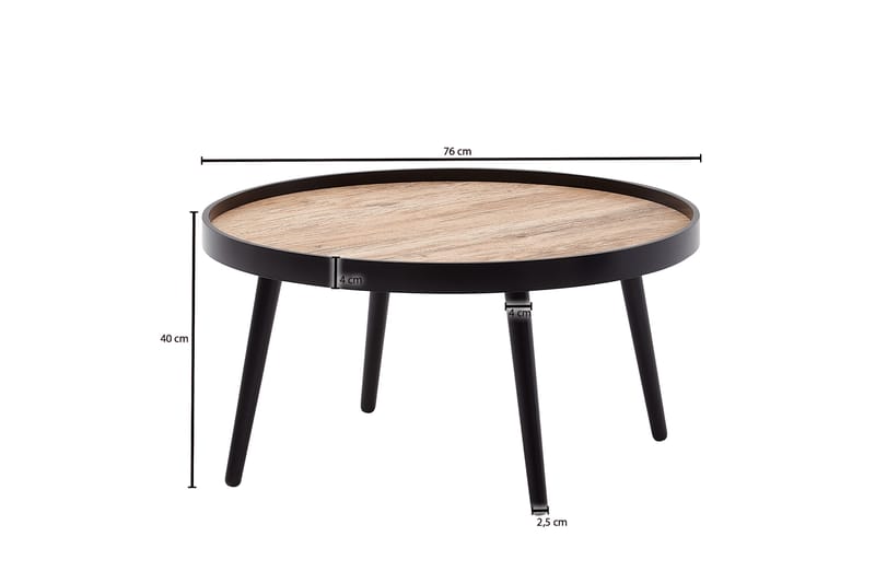 Sofabord Rachid 76 cm Rundt - Natur - Møbler - Bord - Sofabord & salongbord