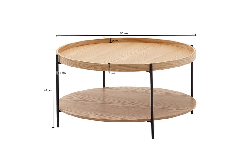 Sofabord Rachid 78 cm Rund - Natur - Møbler - Bord - Sofabord & salongbord