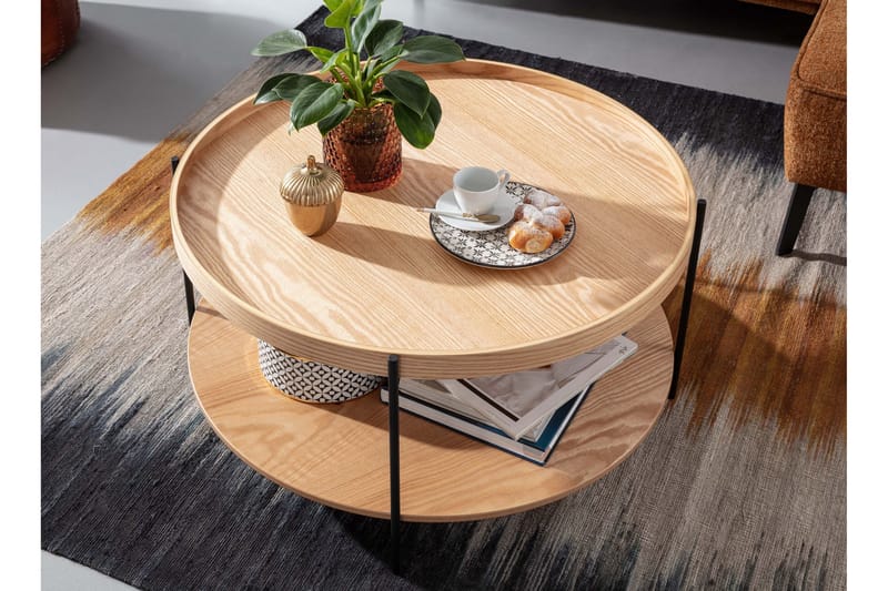 Sofabord Rachid 78 cm Rund - Natur - Møbler - Bord - Sofabord & salongbord