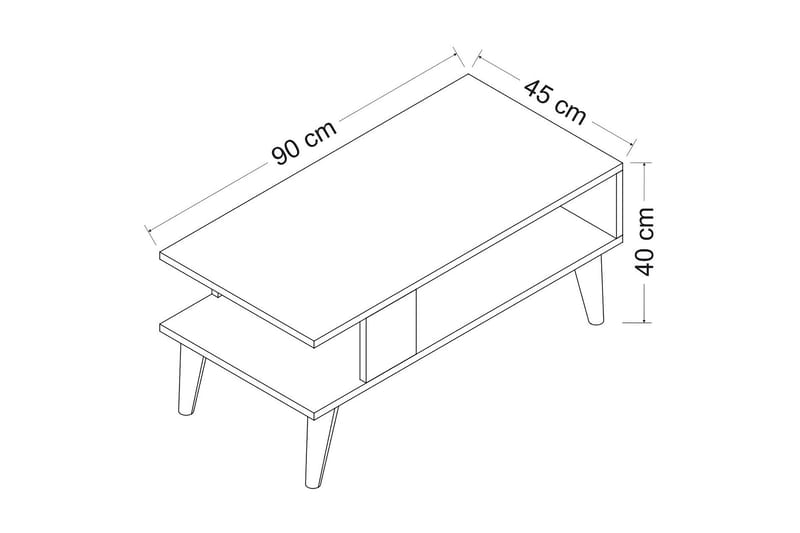 Sofabord Razotaji 90x40x90 cm - Brun - Sofabord & salongbord