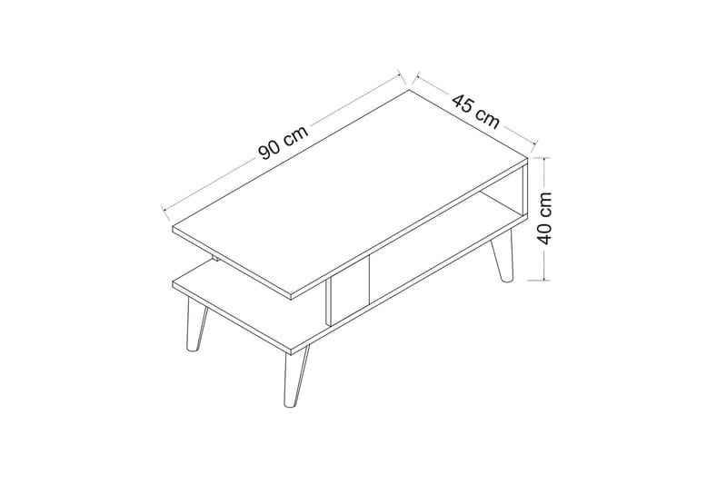 Sofabord Razotaji 90x40x90 cm - Hvit - Sofabord & salongbord