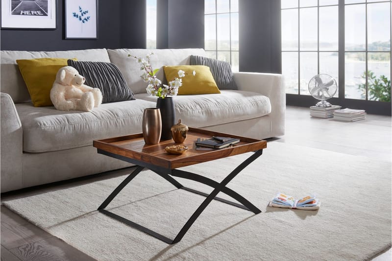 Sofabord Roe 63 cm - Massivt Tre/Svart - Møbler - Bord - Sofabord & salongbord