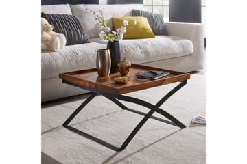 Sofabord Roe 63 cm - Massivt Tre/Svart - Møbler - Bord - Sofabord & salongbord