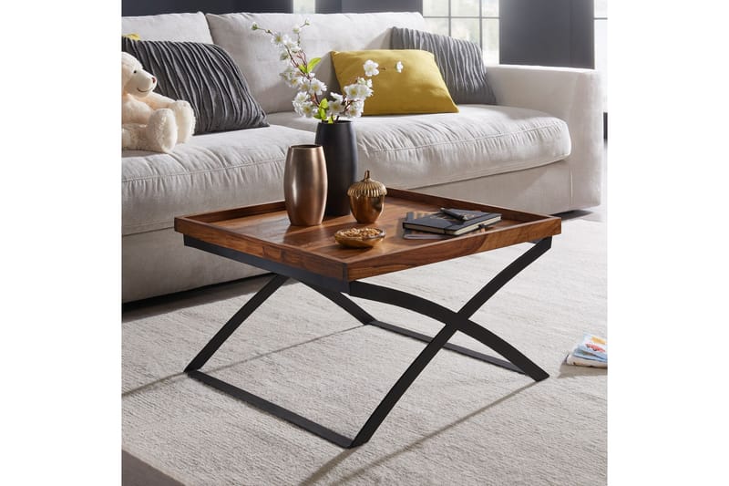 Sofabord Roe 63 cm - Massivt Tre/Svart - Møbler - Bord - Sofabord & salongbord