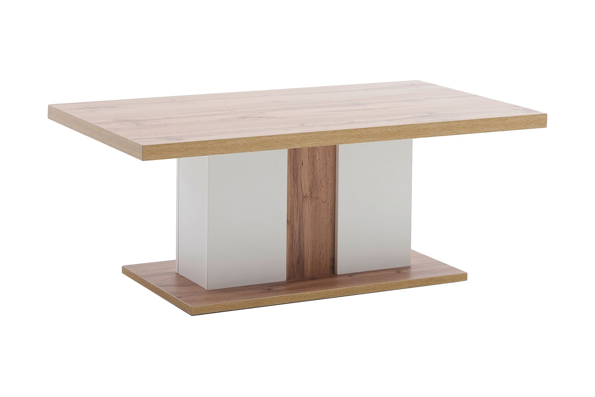 Sofabord Sirbaugh 115 cm - Hvit/Eikefarge - Møbler - Bord - Sofabord & salongbord