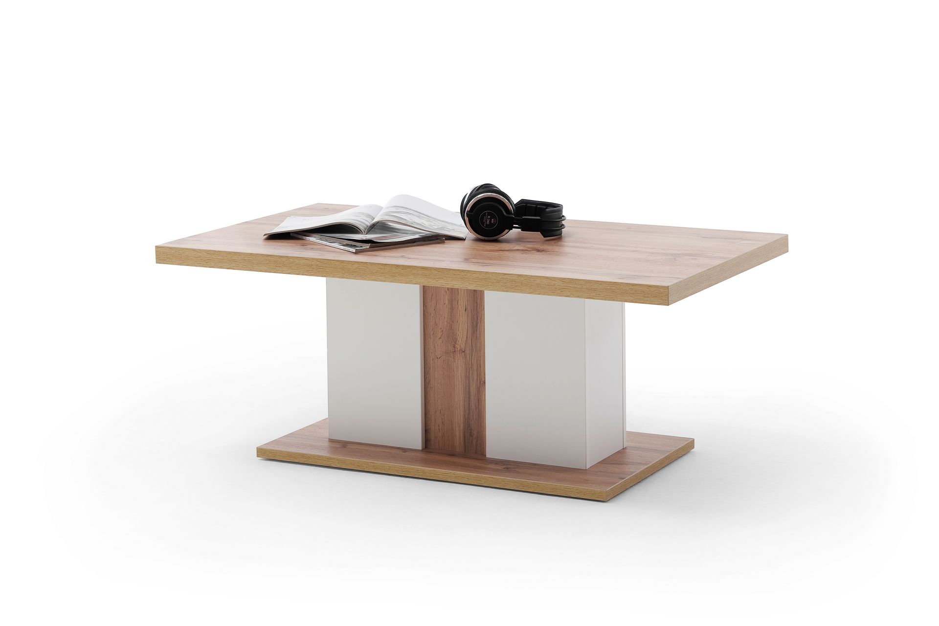 Sofabord Sirbaugh 115 cm - Hvit/Eikefarge - Møbler - Bord - Sofabord & salongbord