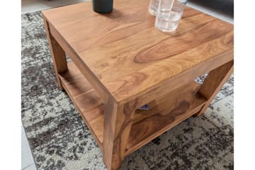 Sofabord Skelgill 60 cm med Oppbevaringshylle - Akacia - Møbler - Bord - Sofabord & salongbord
