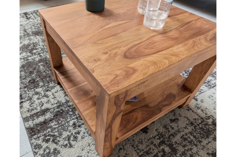 Sofabord Skelgill 60 cm med Oppbevaringshylle - Akacia - Møbler - Bord - Sofabord & salongbord