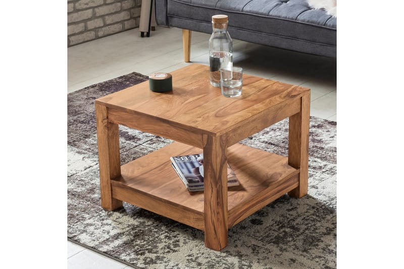 Sofabord Skelgill 60 cm med Oppbevaringshylle - Akacia - Møbler - Bord - Sofabord & salongbord