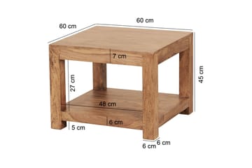 Sofabord Skelgill 60 cm med Oppbevaringshylle - Akacia - Møbler - Bord - Sofabord & salongbord