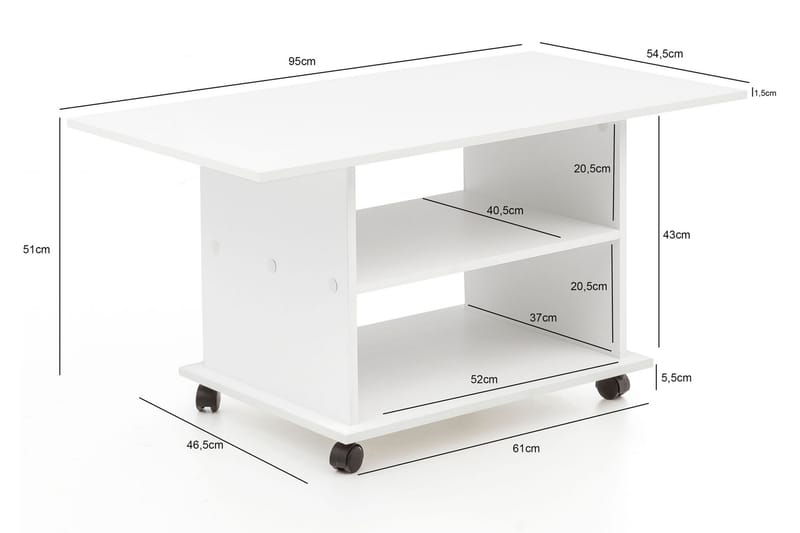 Sofabord Storace 95 cm - Hvit - Møbler - Bord - Sofabord & salongbord