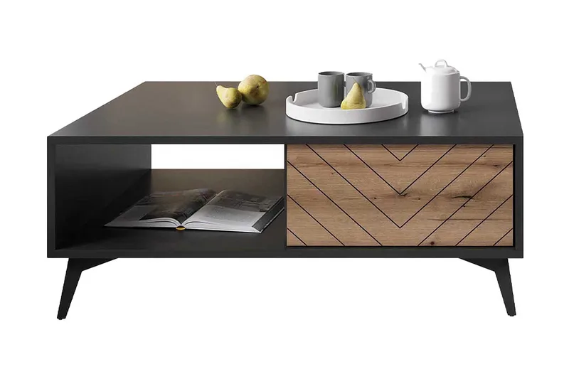 Sofabord, Svart|Eik