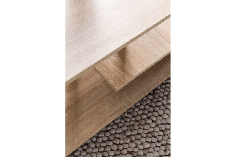 Sofabord Sweeper 105 cm med Oppbevaringshylle på Hjul - Tre/Natur - Sofabord & salongbord