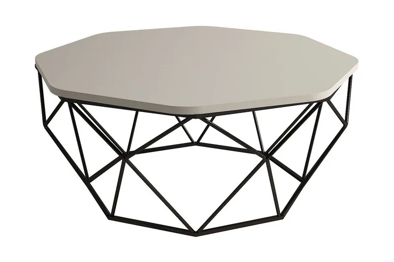 Sofabord Tanamo 90 cm Kantigt, Grå/Svart