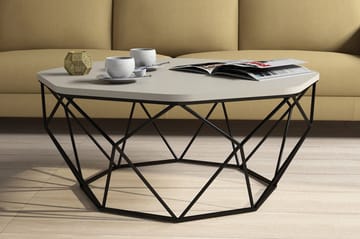 Sofabord Tanamo 90 cm Kantigt - Grå/Svart - Møbler - Bord - Sofabord & salongbord