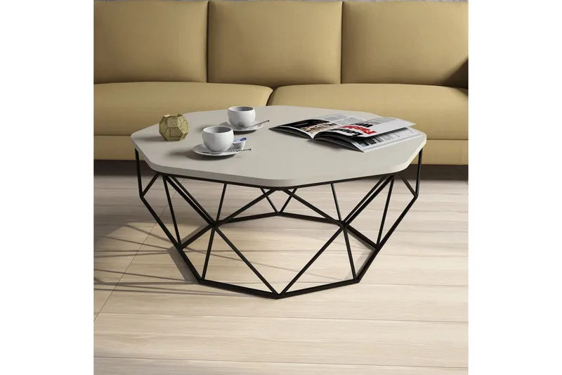 Sofabord Tanamo 90 cm Kantigt - Grå/Svart - Møbler - Bord - Sofabord & salongbord