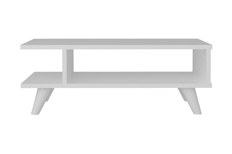 Sofabord Tessie 80 cm med Oppbevaringshylle - Hvit - Sofabord & salongbord