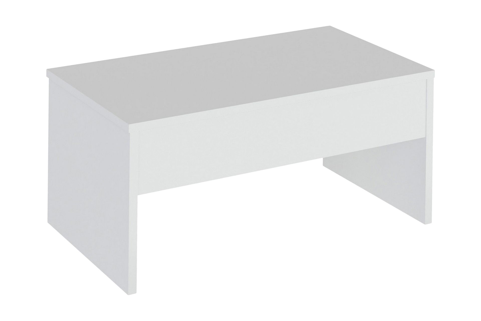 Sofabord Tessie 90 cm Hev- og Senkbart med Oppbevaring - Hvit - Møbler - Bord - Sofabord & salongbord