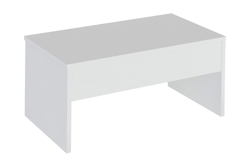 Sofabord Tessie 90 cm Hev- og Senkbart med Oppbevaring - Hvit - Sofabord & salongbord