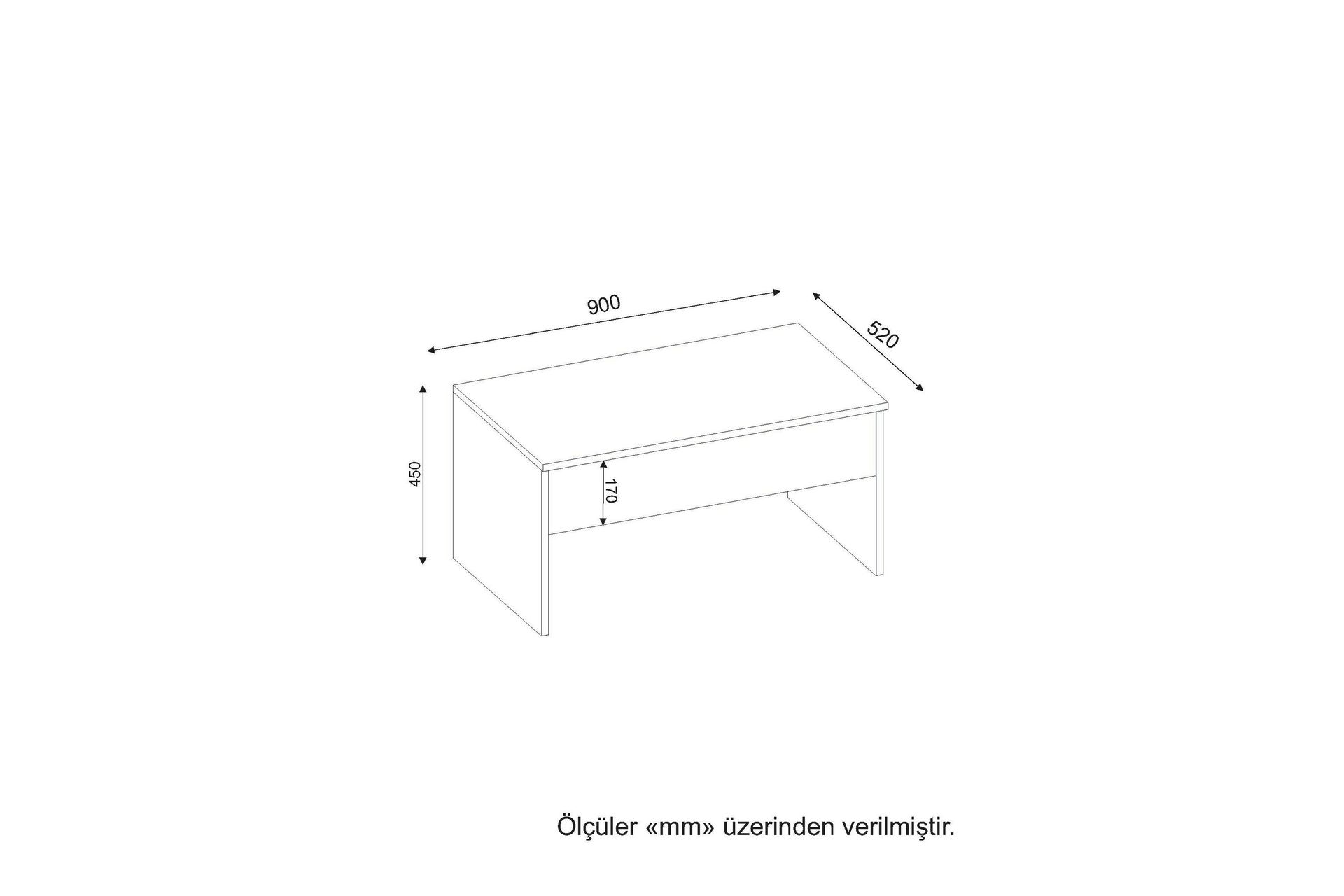 Sofabord Tessie 90 cm Hev- og Senkbart med Oppbevaring - Hvit - Møbler - Bord - Sofabord & salongbord