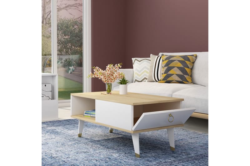 Sofabord TILST 90x42,4x90 cm - Blå - Sofabord & salongbord