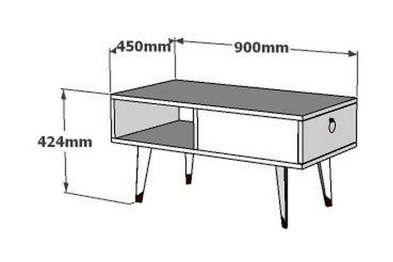 Sofabord TILST 90x42,4x90 cm - Svart/Hvit - Sofabord & salongbord