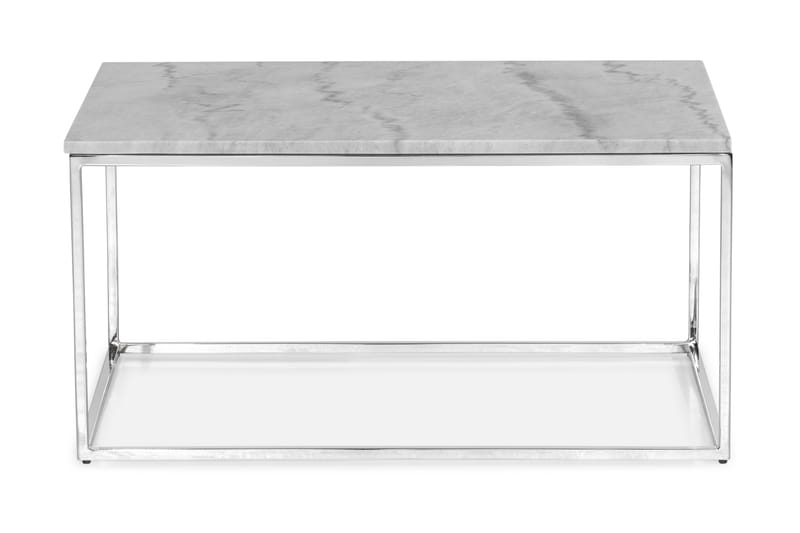 Sofabord Titania 90 cm Marmor - Grå/Krom - Sofabord & salongbord - Marmorbord