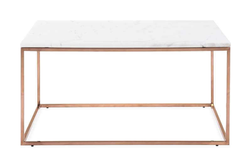 Sofabord Titania 90 cm Marmor - Hvit/Kobber - Marmorbord - Sofabord & salongbord