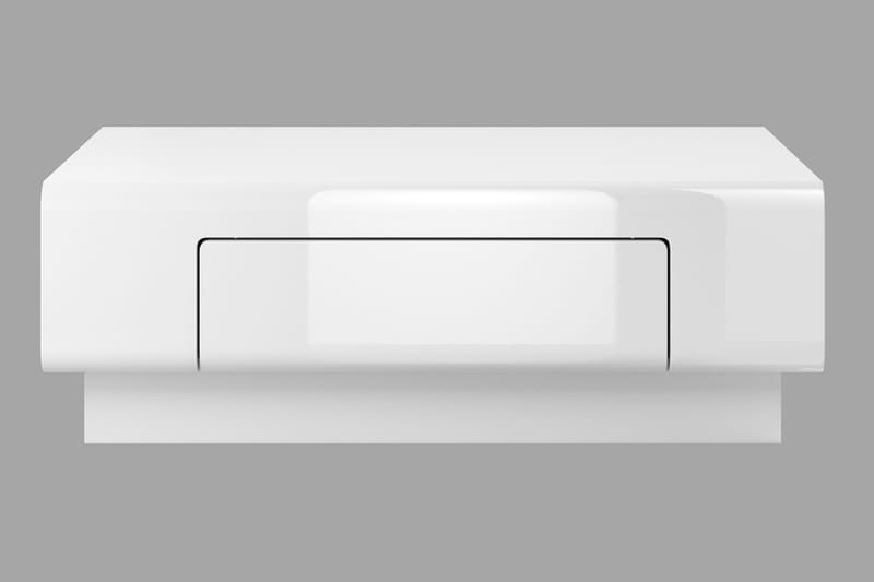 Sofabord Torrao 110 cm med Oppbevaringshylle + Skuff - Hvit - Møbler - Bord - Sofabord & salongbord