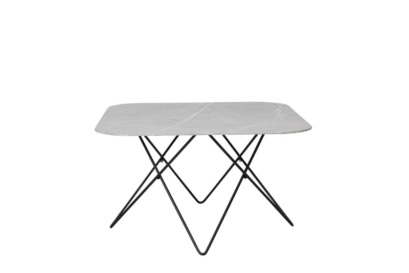 Sofabord Tristar 80 cm Marmor/Grå/Svart - Sofabord & salongbord - Marmorbord