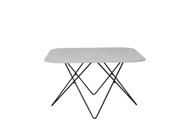 Sofabord Tristar 80 cm Marmor/Grå/Svart - Marmorbord - Sofabord & salongbord