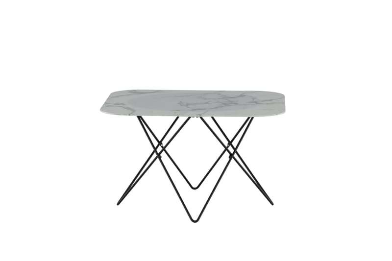Sofabord Tristar 80 cm Marmor/Hvit/Svart - Sofabord & salongbord - Marmorbord