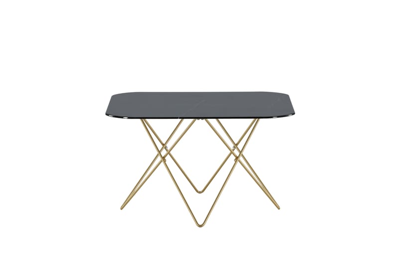 Sofabord Tristar 80 cm Marmor/Svart/Messing - Sofabord & salongbord - Marmorbord